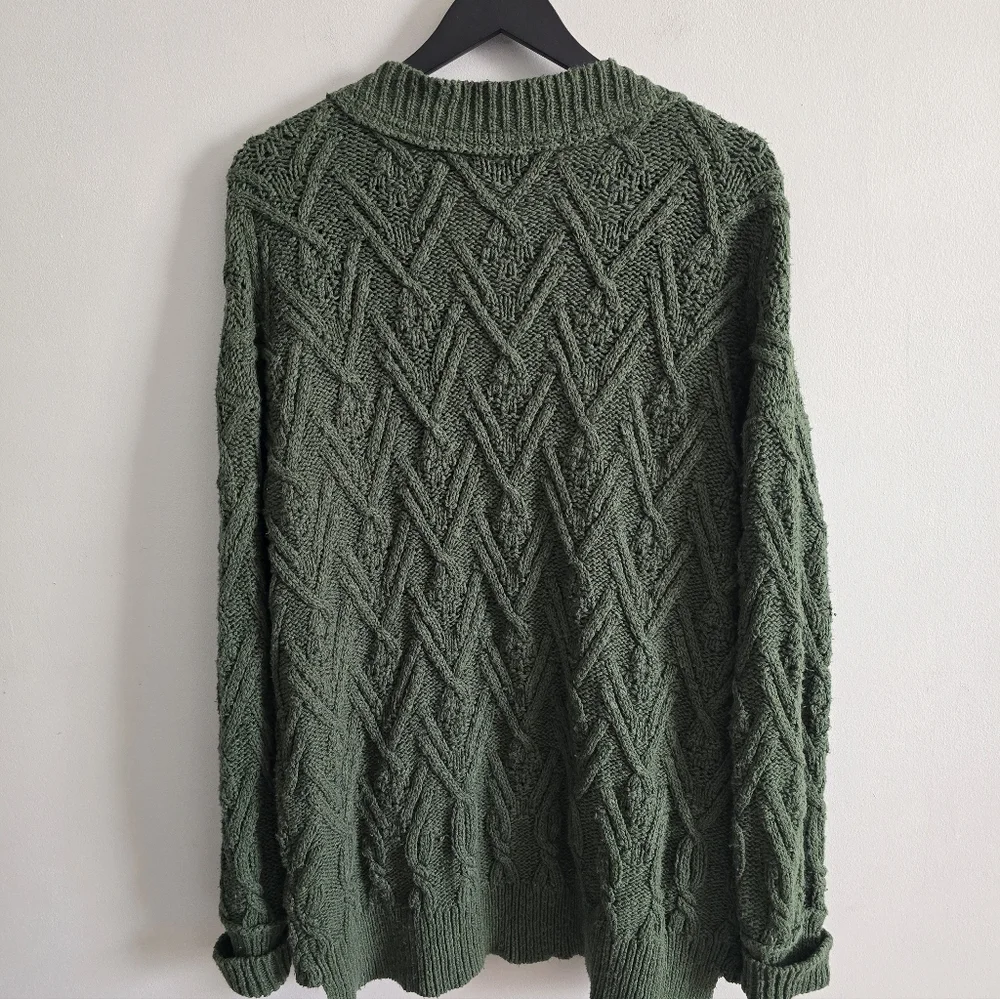 Free People | Montana Cable Knit Cardigan Green M